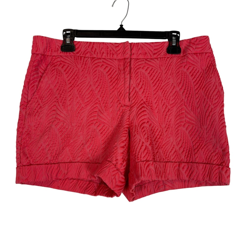Apt. 9 Shorts Womens 12 Pink Jacquard Chino Cuffed 3.5 Inseam Stretch Dressy